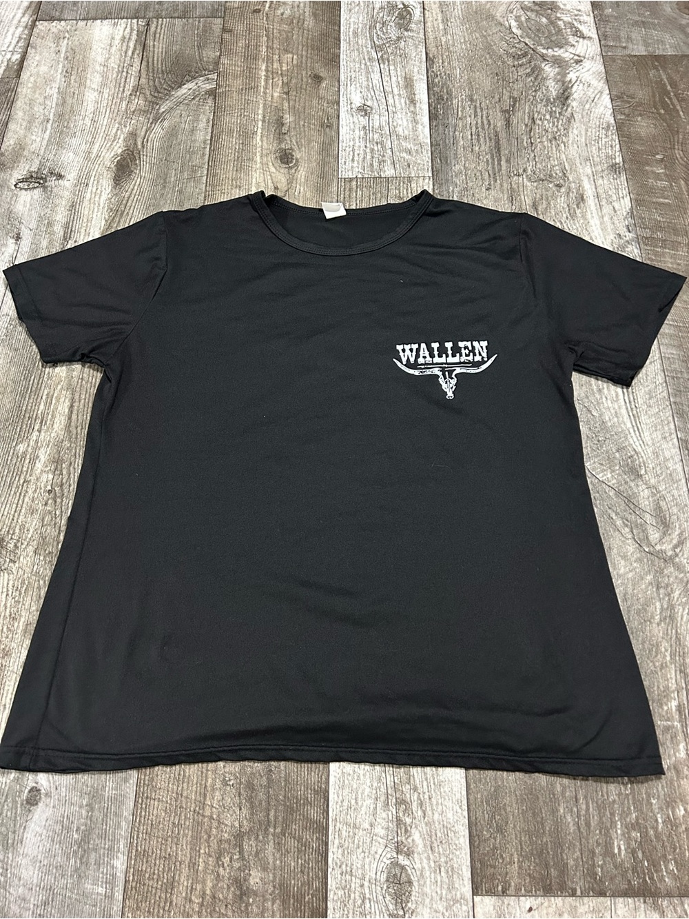 SHEIN Black Short Sleeve Tee with White 'WALLEN' Chest Logo
